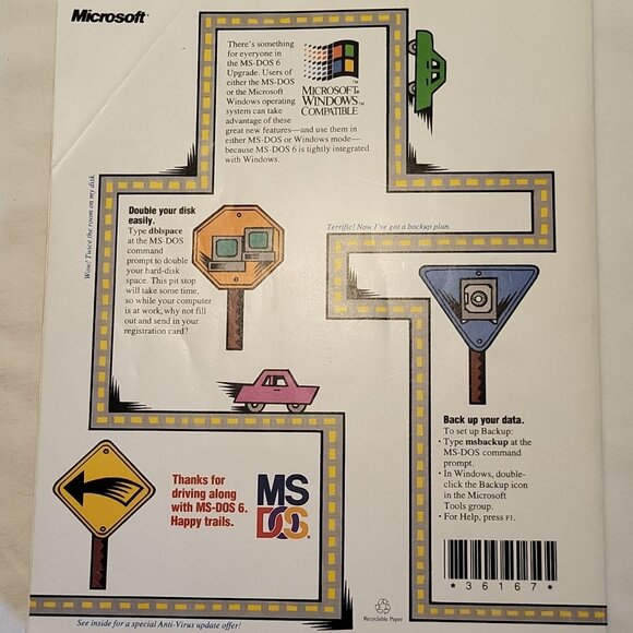 Take a road trip with the MS-DOS 6 Upgrade 1993 User's Guide book 300 pgs +Index - Picture 2 of 7